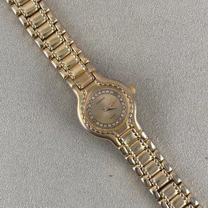 Vintage Ladies Seiko Lassale 18K Gold Plated Watch with Crystal Dial